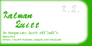 kalman quitt business card